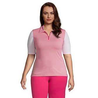 Plus Size Lands' End Power Performance Quarter-Zip Polo Shirt