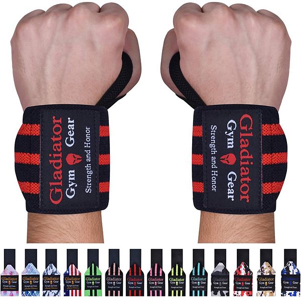 Gladiator Gym Gear Weight Lifting Wrist Wraps with Thumb Loops Wrist
