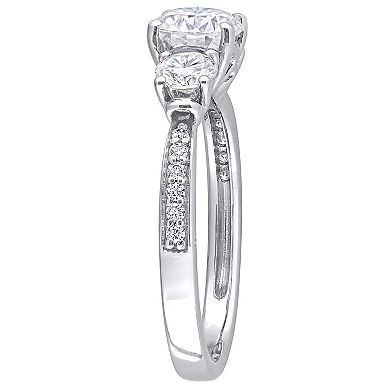 Stella Grace 10k White Gold 1 1/4 Carat T.W. Lab-Created Moissanite 3-Stone Engagement Ring