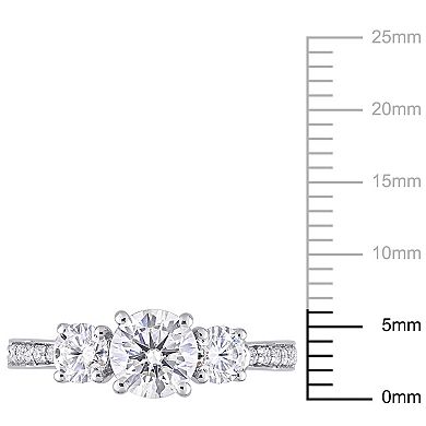 Stella Grace 10k White Gold 1 1/4 Carat T.W. Lab-Created Moissanite 3-Stone Engagement Ring