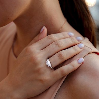 Stella Grace 10k White Gold 1 3/4 Carat T.W. Lab-Created Moissanite 3-Stone Engagement Ring