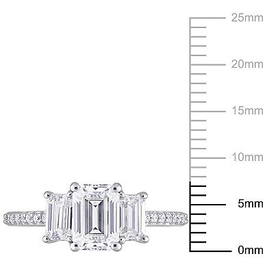 Stella Grace 10k White Gold 1 3/4 Carat T.W. Lab-Created Moissanite 3-Stone Engagement Ring