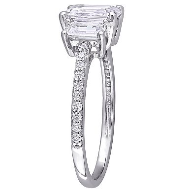 Stella Grace 10k White Gold 1 3/4 Carat T.W. Lab-Created Moissanite 3-Stone Engagement Ring