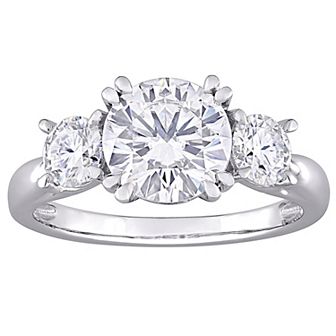 Stella Grace 10k White Gold 2 3/4 Carat T.W. Lab-Created Moissanite 3-Stone Engagement Ring