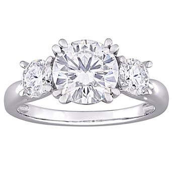 Stella Grace 10k White Gold 2 3/4 Carat T.W. Lab-Created Moissanite 3-Stone Engagement Ring