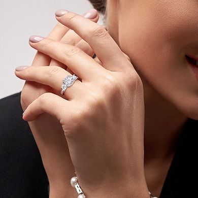 Stella Grace 10k White Gold 2 3/4 Carat T.W. Lab-Created Moissanite 3-Stone Engagement Ring