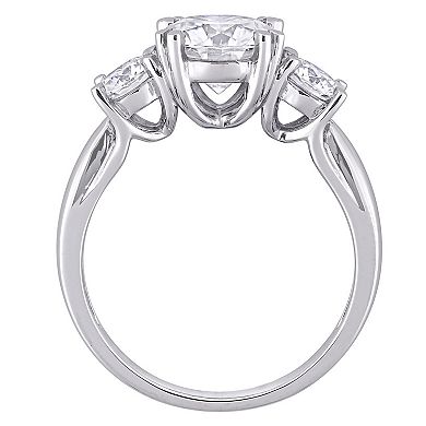 Stella Grace 10k White Gold 2 3/4 Carat T.W. Lab-Created Moissanite 3-Stone Engagement Ring