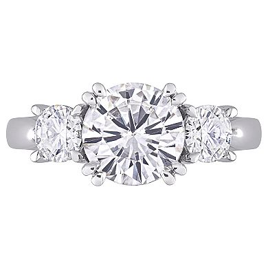 Stella Grace 10k White Gold 2 3/4 Carat T.W. Lab-Created Moissanite 3-Stone Engagement Ring