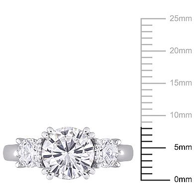 Stella Grace 10k White Gold 2 3/4 Carat T.W. Lab-Created Moissanite 3-Stone Engagement Ring