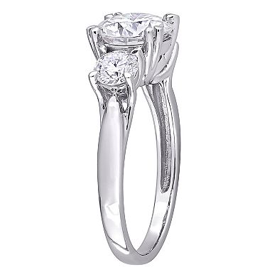 Stella Grace 10k White Gold 2 3/4 Carat T.W. Lab-Created Moissanite 3-Stone Engagement Ring