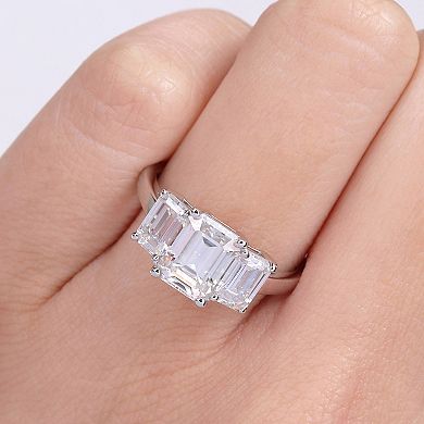 Stella Grace 10k White Gold 2 9/10 Carat T.W. Lab-Created Moissanite 3-Stone Engagement Ring