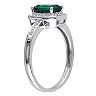Stella Grace 10k White Gold Lab-Created Emerald & Diamond Accent Halo Ring