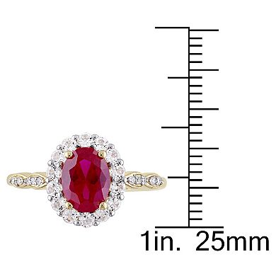Stella Grace 14k Gold Lab-Created Ruby, White Topaz & Diamond Accent Vintage Ring