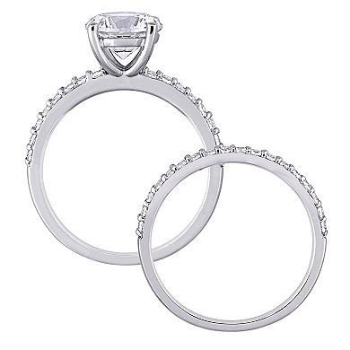 Stella Grace 10k White Gold Lab-Created White Sapphire Engagement Ring Set