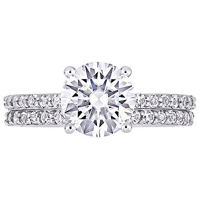 Stella Grace 10k White Gold Lab-Created White Sapphire Engagement Ring Set