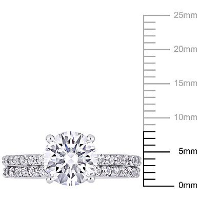 Stella Grace 10k White Gold Lab-Created White Sapphire Engagement Ring Set