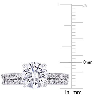 Stella Grace 10k White Gold Lab-Created White Sapphire Engagement Ring Set