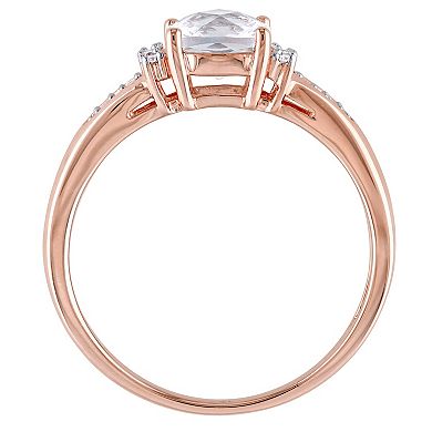 Stella Grace 10k Rose Gold Lab-Created White Sapphire & Diamond Accent Engagement Ring