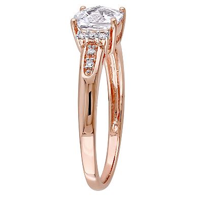 Stella Grace 10k Rose Gold Lab-Created White Sapphire & Diamond Accent Engagement Ring