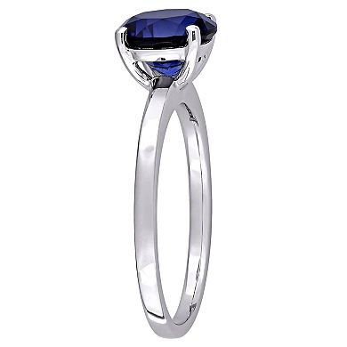 Stella Grace 10k White Gold Lab-Created Sapphire Solitaire Ring