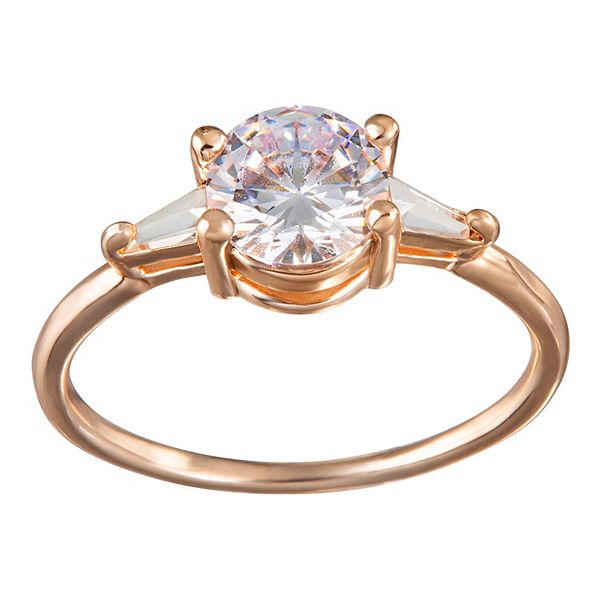 LC Lauren Conrad Rose Gold Tone Round Cubic Zirconia Ring