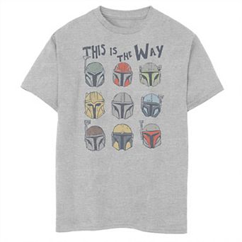 Boys 8-20 Star Wars The Mandalorian The Way Helmets Poster Graphic Tee