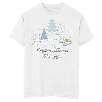 Boys 8-20 Star Wars The Mandalorian Rolling Through The Snow Text Graphic Tee
