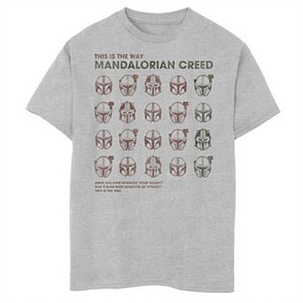 Boys 6-20 Star Wars The Mandalorian Creed This Is The Way Helmets Graphic Tee