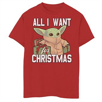 Boys 6-20 Star Wars The Mandalorian Christmas Baby V2 Poster Graphic Tee