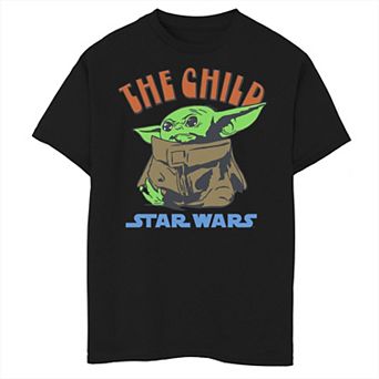 Boys 8-20 Star Wars The Mandalorian The Child Red Text Portrait Graphic Tee