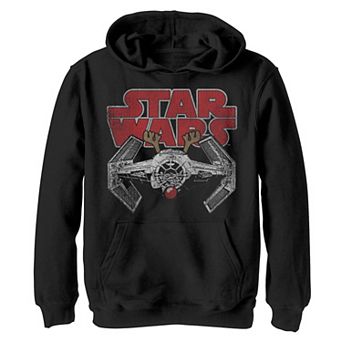 Boys 8-20 Star Wars TIE Fighter Rudolf Nose Christmas Graphic Fleece Hoodie