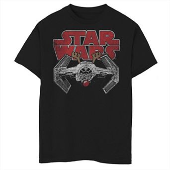 Boys 8-20 Star Wars TIE Fighter Rudolf Nose Christmas Graphic Tee