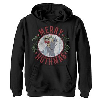 Boys 8-20 Star Wars Merry Hothmas Cute Cartoon Mistletoe Circle Graphic Fleece Hoodie
