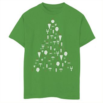 Boys 8-20 Star Wars Ship Ornaments Top Christmas Tree Graphic Tee