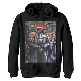 Boys 8-20 Star Wars Darth Vader Seasons Greetings Poster Graphic Fleece Hoodie