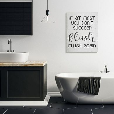 Stupell Home Decor If You Don't Succeed Flush Again Canvas Wall Art