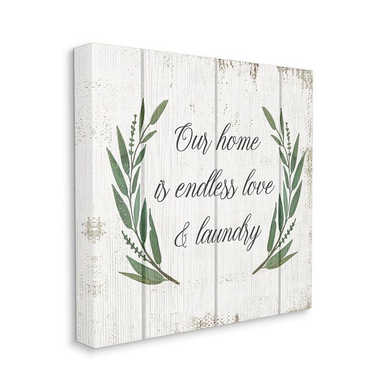 Stupell Home Decor Our Home Is Endless Love and Laundry Canvas Wall Art, Wh