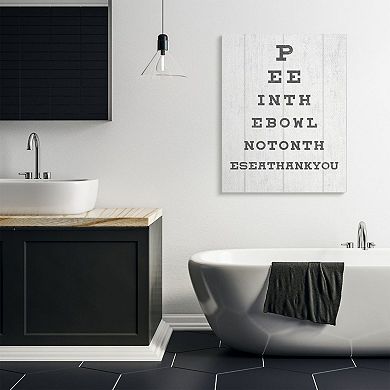 Stupell Home Decor Bathroom Eye Chart Pee In the Bowl Canvas Wall Art