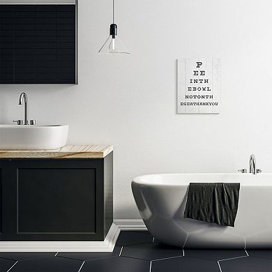 Stupell Home Decor Bathroom Eye Chart Pee In the Bowl Canvas Wall Art