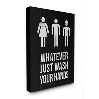 Stupell Home Decor Just Wash Your Hands Outer Space Canvas Wall Art