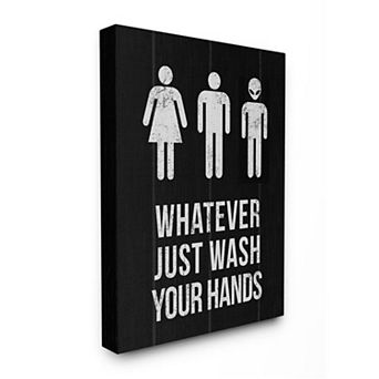 Stupell Home Decor Just Wash Your Hands Outer Space Canvas Wall Art