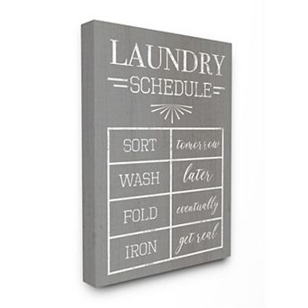 Stupell Home Decor Relaxed Laundry Room Schedule Canvas Wall Art