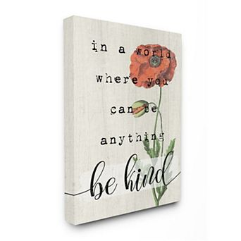 Stupell Home Decor Be Kind Motivational Canvas Wall Art
