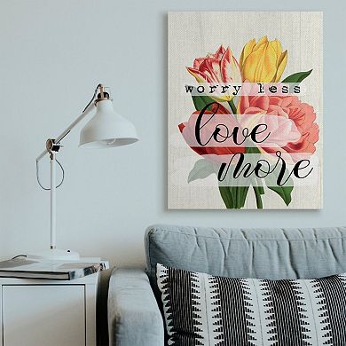Stupell Home Decor Worry Less Love More Canvas Wall Art