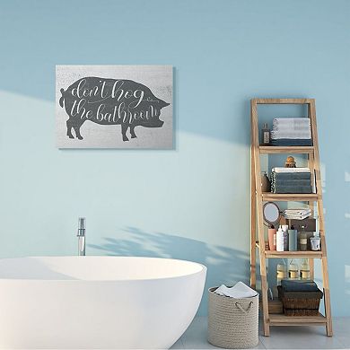 Stupell Home Decor Don't Hog The Bathroom Canvas Wall Art
