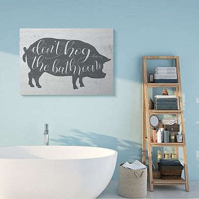 Stupell Home Decor Don't Hog The Bathroom Canvas Wall Art