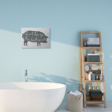 Stupell Home Decor Don't Hog The Bathroom Canvas Wall Art