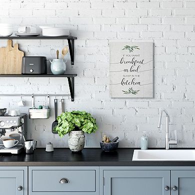 Stupell Home Decor For Breakfast in Bed Sleep In Kitchen Canvas Wall Art