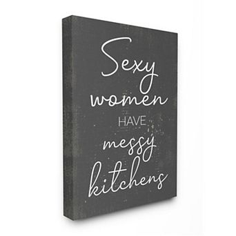 Stupell Home Messy Kitchens Funny Canvas Wall Art