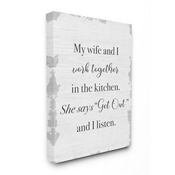 Stupell Home Decor We Work Together In the Kitchen Canvas Wall Art
